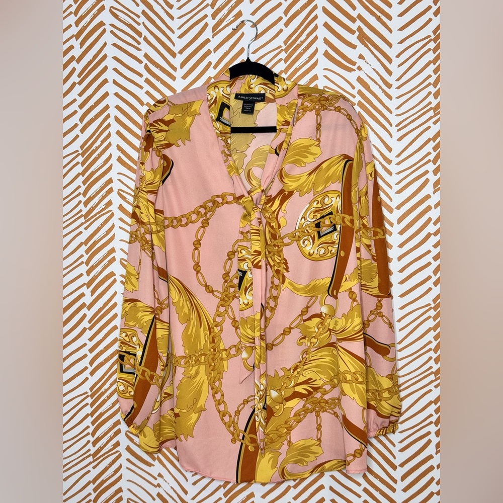 Ashley Stewart Pink and Gold Mini Dress